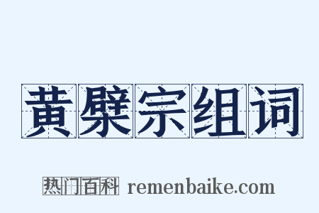 黄檗宗组词是什么意思的图片